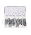 ZAWLECZKI PROSTE ROZGINANE ZESTAW 555 ELEMENTÓW ZE STALOWEGO DRUTU PUDEŁKO