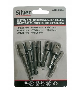 ADAPTERY DO NASADEK REDUKCJI 8 ELEMENTÓW ZESTAW STAL CHROMOWO-WANADOWA CRV
