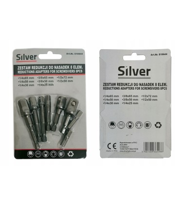 ADAPTERY DO NASADEK REDUKCJI 8 ELEMENTÓW ZESTAW STAL CHROMOWO-WANADOWA CRV