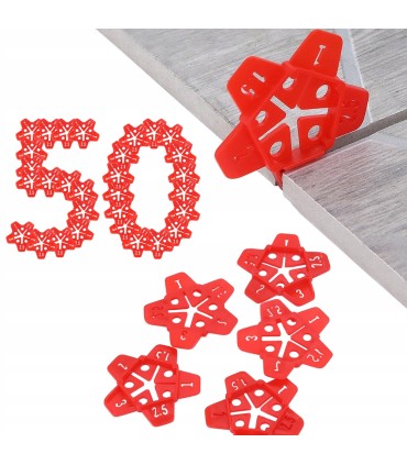 GWIAZDKI KRZYŻYKI DYSTANCE DO UKŁADANIA PŁYTEK 50 EL. WIELOKROTNEGO UŻYTKU