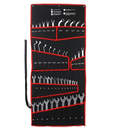 ZESTAW KLUCZY PŁASKO-OCZKOWYCH WYGIĘTE 47 ELEMENTÓW POKROWIEC TORX TYP C