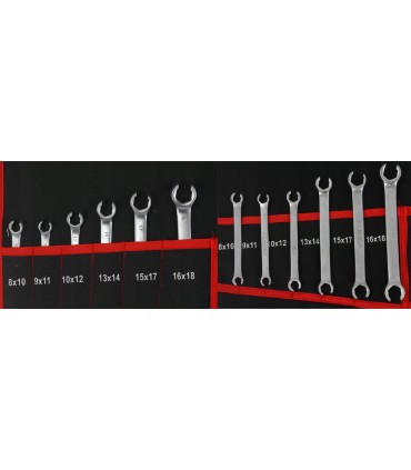 ZESTAW KLUCZY PŁASKO-OCZKOWYCH WYGIĘTE 47 ELEMENTÓW POKROWIEC TORX TYP C