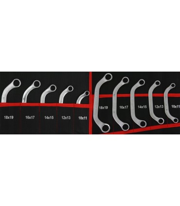 ZESTAW KLUCZY PŁASKO-OCZKOWYCH WYGIĘTE 47 ELEMENTÓW POKROWIEC TORX TYP C