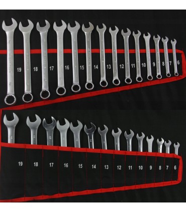 ZESTAW KLUCZY PŁASKO-OCZKOWYCH WYGIĘTE 47 ELEMENTÓW POKROWIEC TORX TYP C