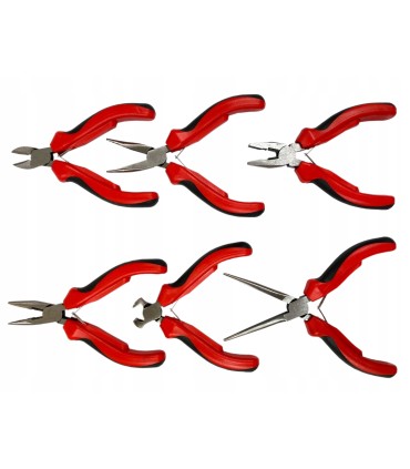 SZCZYPCE KOMBINERKI CĘGI PROSTE GIĘTE MINI ZESTAW 125MM MOCNE ETUI