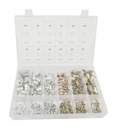 NITONAKRĘTKI M3-M10 ALUMINIOWE + STALOWE 300 SZTUK KOŁNIERZ WALCOWY