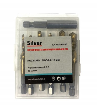 WIERTŁA GWINTUJĄCE HSS M3-M10 GWINTOWNIKI ZESTAW 6SZT METRYCZNE DO BLACHY