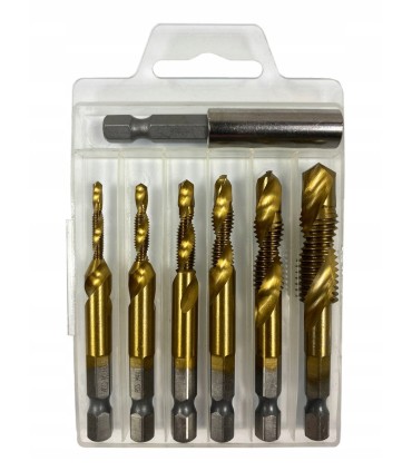WIERTŁA GWINTUJĄCE HSS M3-M10 GWINTOWNIKI ZESTAW 6SZT METRYCZNE DO BLACHY