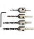WIERTŁA Z POGŁĘBIACZEM DO DREWNA REGULOWANE KOMPLET 4SZT 3-6MM + IMBUS HSS
