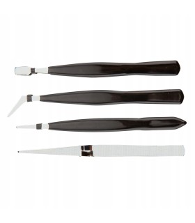 PINCETY PĘSETY ZESTAW 4 SZTUKI PRECYZYJNE STALOWE PORĘCZNY ZESTAW