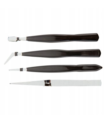 PINCETY PĘSETY ZESTAW 4 SZTUKI PRECYZYJNE STALOWE PORĘCZNY ZESTAW