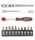 KLUCZE NASADOWE ZESTAW KLUCZY 1/4" 23 SZT GRZECHOTKA AKCESORIA PRZEDŁUŻKA