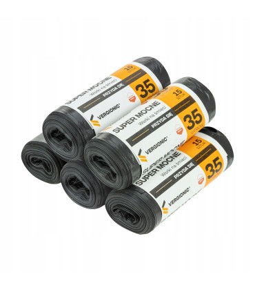 WORKI NA ŚMIECI ODPADY MOCNE DO KOSZA GRUBE 35L 15 SZT FOLIA LDPE 22µm