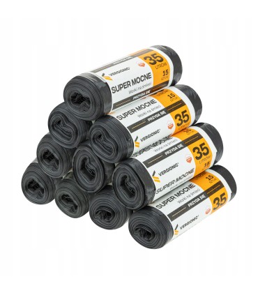 WORKI NA ŚMIECI ODPADY MOCNE DO KOSZA GRUBE 35L 15 SZT FOLIA LDPE 22µm