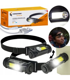 LATARKA CZOŁOWA LED XPE + COB 3,5W MOCNA CZOŁÓWKA REFLEKTOR AKUMULATOR