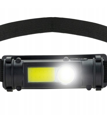 LATARKA CZOŁOWA LED XPE + COB 3,5W MOCNA CZOŁÓWKA REFLEKTOR AKUMULATOR