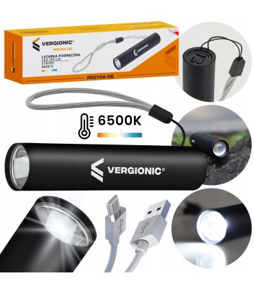 Latarka Podręczna SMD LED 100LM Solidna Kompaktowa Kieszonkowa SOS 3 Tryby