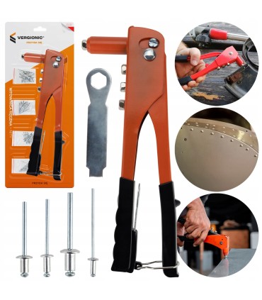 NITOWNICA RĘCZNA + NITY 24cm DO NITÓW ZESTAW 4 KOŃCÓWKI 2,4 - 4,8 mm