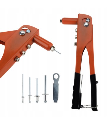 NITOWNICA RĘCZNA + NITY 24cm DO NITÓW ZESTAW 4 KOŃCÓWKI 2,4 - 4,8 mm