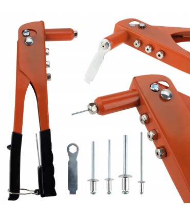 NITOWNICA RĘCZNA + NITY 24cm DO NITÓW ZESTAW 4 KOŃCÓWKI 2,4 - 4,8 mm