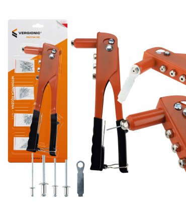 NITOWNICA RĘCZNA + NITY 24cm DO NITÓW ZESTAW 4 KOŃCÓWKI 2,4 - 4,8 mm