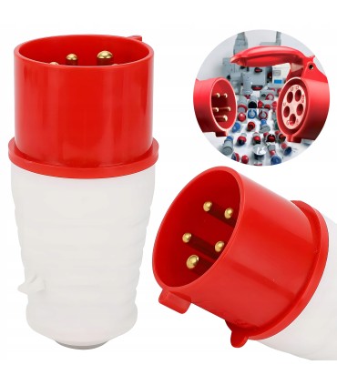 WTYCZKA SIŁOWA PRZENOŚNA 415V 5 PINÓW IP44 5P WTYK 62x140MM ZACISKI ŚRUBOWE