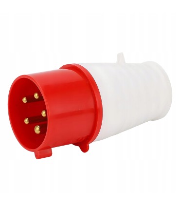 WTYCZKA SIŁOWA PRZENOŚNA 415V 5 PINÓW IP44 5P WTYK 62x140MM ZACISKI ŚRUBOWE