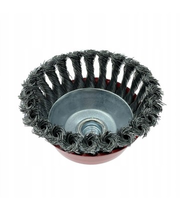 SZCZOTKA DRUCIANA SKRĘCONA CZOŁOWA 125mm M14 12500RPM WIERTARKA SZLIFIERKA