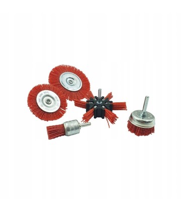 SZCZOTKI NYLONOWE NA WIERTARKĘ 5 SZTUK ZESTAW PIĘCIU SZCZOTEK NYLON TRWAŁE