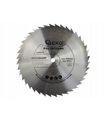TARCZA DO DREWNA 600x32x40T STALOWA DO PŁYT BEZ WĘGLIKA PRECYZYJNE CIĘCIE