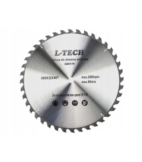 TARCZA DO DREWNA 600X32X40T TNĄCA Z WĘGLIKIEM DO PŁYT PRECYZYJNE CIĘCIE