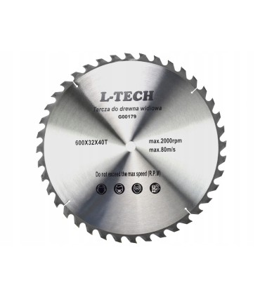 TARCZA DO DREWNA 600X32X40T TNĄCA Z WĘGLIKIEM DO PŁYT PRECYZYJNE CIĘCIE