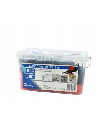 SYSTEM DO PŁYTEK 100 KLINÓW + 500 ELEMENTÓW KLIPSÓW 1,5 MM ŚCIANY PODŁOGI