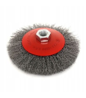 SZCZOTKA DRUCIANA CZOŁOWA STALOWA DRUT M14 115mm OBROTOWA DRUT STALOWY