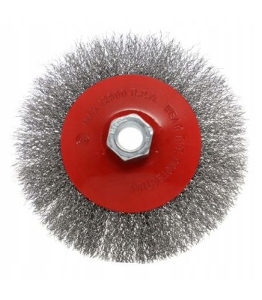SZCZOTKA DRUCIANA CZOŁOWA STALOWA DRUT M14 115mm OBROTOWA DRUT STALOWY