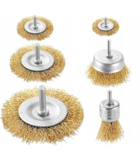 ZESTAW SZCZOTEK DO WIERTARKI MOSIĄDZOWANYCH Z DRUTU STALOWEGO 6 ELEMENTÓW