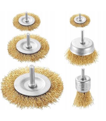 ZESTAW SZCZOTEK DO WIERTARKI MOSIĄDZOWANYCH Z DRUTU STALOWEGO 6 ELEMENTÓW