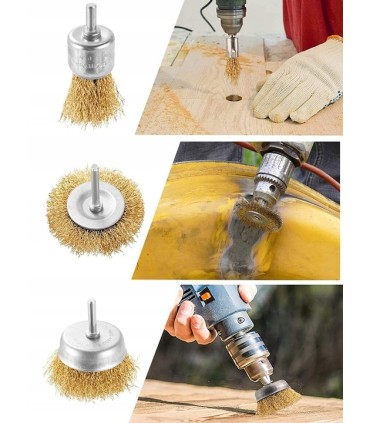 ZESTAW SZCZOTEK DO WIERTARKI MOSIĄDZOWANYCH Z DRUTU STALOWEGO 6 ELEMENTÓW