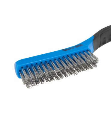 RĘCZNA SZCZOTKA DRUCIANA 4 RZĘDOWA 260MM ERGONOMICZNY UCHWYT STALOWE WŁOSIE