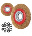 SZCZOTKA TARCZOWA DO SZLIFIERKI STOŁOWEJ 150x32mm MOSIĘŻNA +REDUKCJE ZESTAW