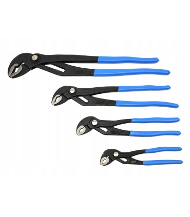 SZCZYPCE KLUCZE NASTAWNE DO RUR ZESTAW 4 ELEMENTY STAL CHROMOWO-WANADOWA