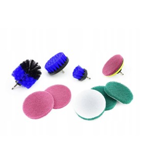 SZCZOTKI CZYSZCZĄCE NA WKRĘTARKE 10 SZTUK ZESTAW SZCZOTEK WYTRZYMAŁY NYLON