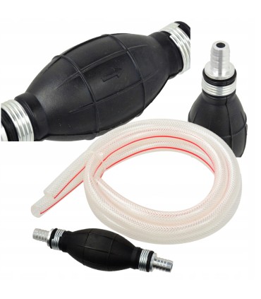 POMPKA SSĄCA RĘCZNA 12MM PALIWO OLEJ WODA WĘŻYKI 1M ZAWOREK ZWROTNY