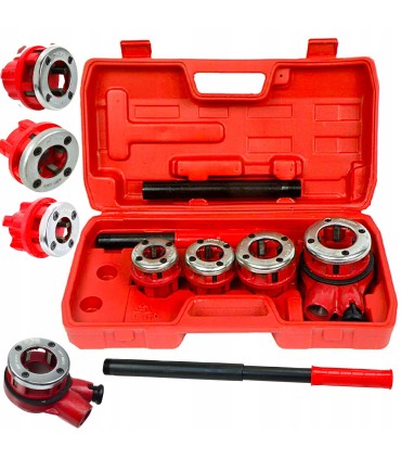 GWINTOWNICA RĘCZNA DO RUR ZESTAW NARZYNEK 4SZT HYDRAULICZNA GRZECHOTKA