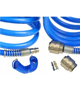 WĄŻ PNEUMATYCZNY SPIRALNY PE 8X12MM 10M OBROTOWE KOŃCÓWKI POLIETYLEN