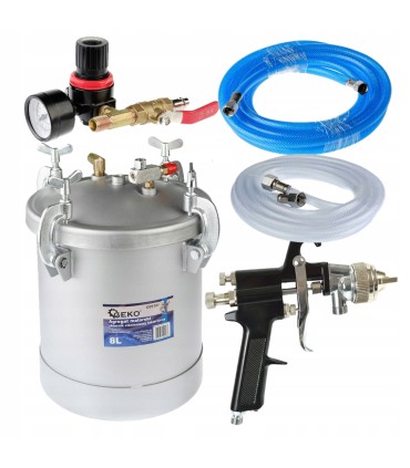 AGREGAT MALARSKI ZBIORNIK CIŚNIENIOWY 4 BAR 8L LAKIERNICZY PISTOLET ZESTAW