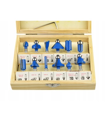 FREZY KSZTAŁTOWE DO DREWNA 12 SZT 6MM