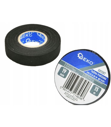 TAŚMA PARCIANA IZOLACYJNA KABLE WIĄZKI 19MM X 15M WEŁNA PET ELASTYCZNA