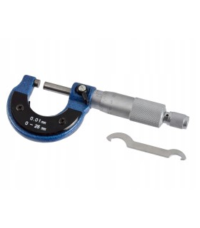 MIKROMETR ANALOGOWY ZEWNĘTRZNY Z NONIUSZEM 0-25MM DOKŁADNOŚĆ DO 0,01MM