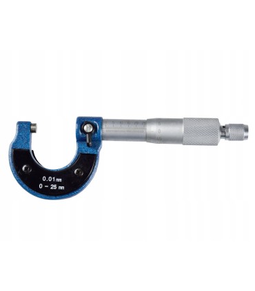 MIKROMETR ANALOGOWY ZEWNĘTRZNY Z NONIUSZEM 0-25MM DOKŁADNOŚĆ DO 0,01MM